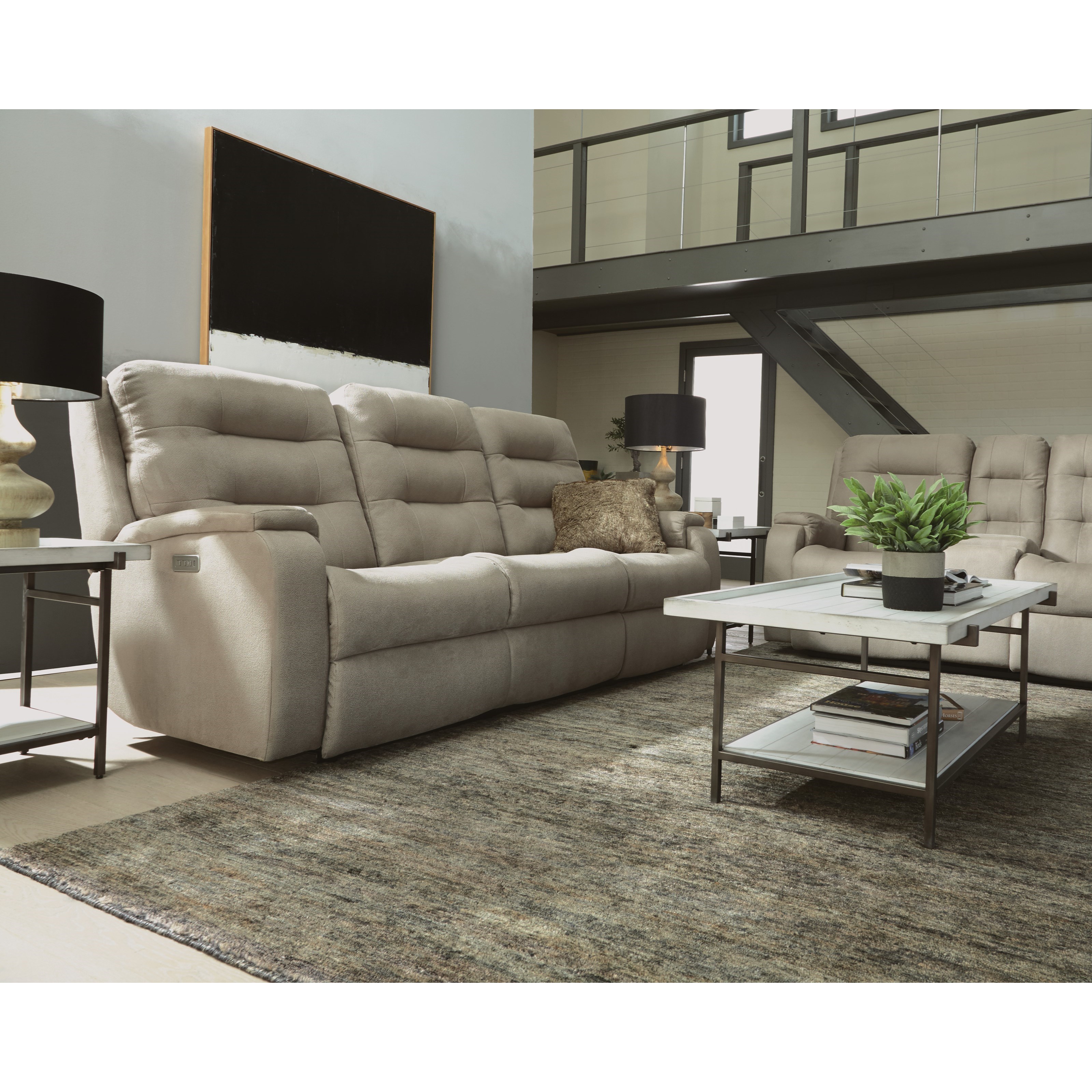 Power lumbar outlet reclining sofa